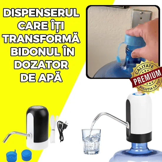 Dozator Electric Portabil pentru Apă - AquaPush™