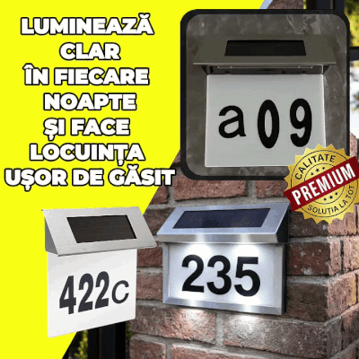 Număr de Casă cu Lumină Solară VizibilNoaptea™