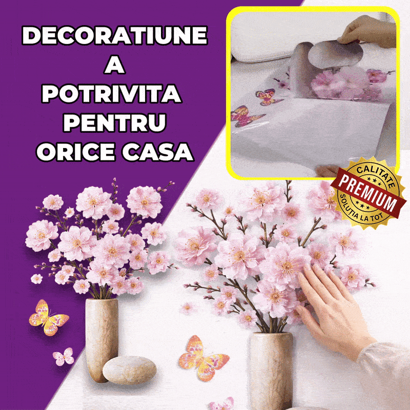 Sticker Decorativ Vază cu Flori | FlowerGlow™